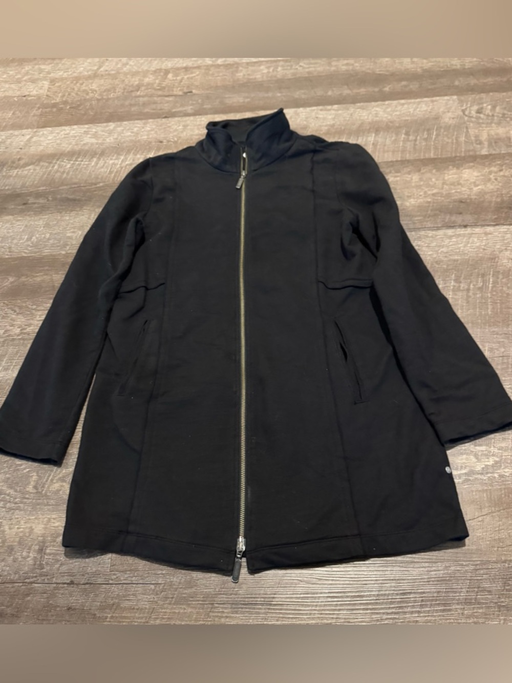Neon Buddha Black Long Zip Up Sweatshirt